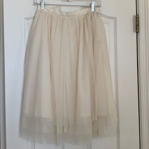 Ivory tule ivory skirt new knee length size xs